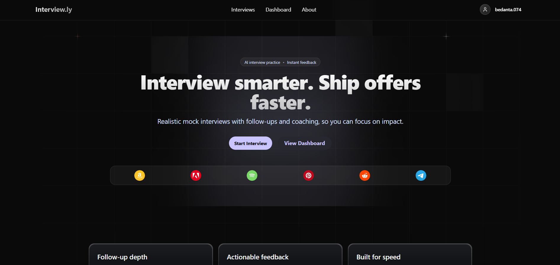 Interview.ly Homepage